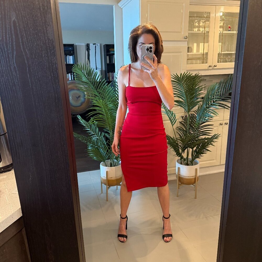 Show Stopper Red  Holiday Dress, Lulus, US S